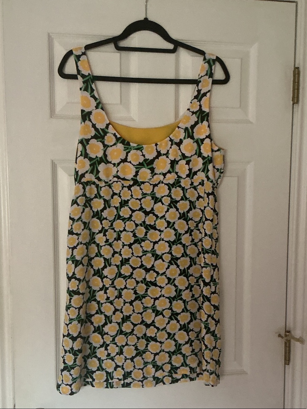 Diane Von Furstenberg Bright Yellow Floral-Trim Women's dress